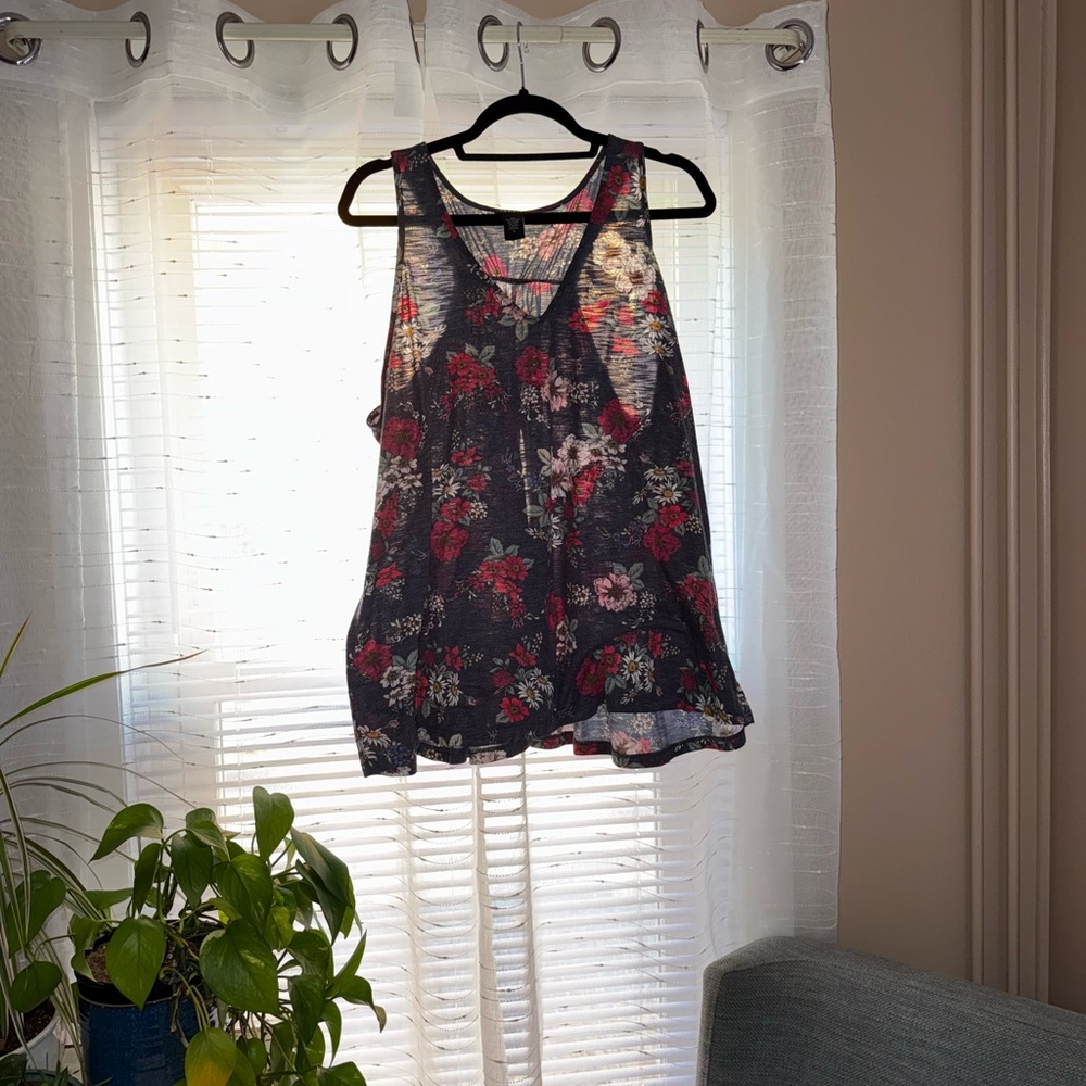 Torrid Floral Open-Back Tank Top